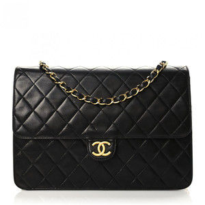 Chanel Lambskin Quilted Medium Single Flap Black